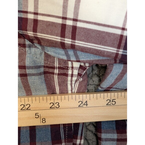 J Crew Men’s Classic Flannel Plaid Shirt Burgundy Button Up Size XL 100% Cotton - Picture 9 of 11